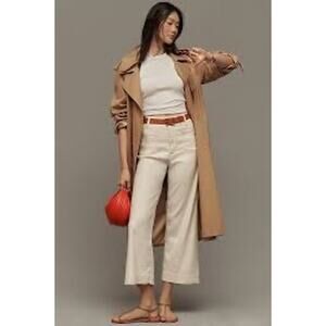 NWT-The Colette Cropped Wide-Leg Pants by Maeve Oatmeal sizes:(1)24,(4)26